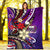 Samoa Premium Blanket - Tribal Flower With Special Turtles Purple Color - Polynesian Pride