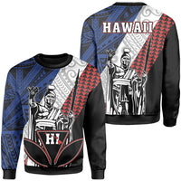 Hawaii Kanaka Cover Kakau Polynesian King Sweatshirt Unisex Blue - Polynesian Pride