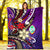 Guam Premium Blanket - Tribal Flower With Special Turtles Purple Color - Polynesian Pride