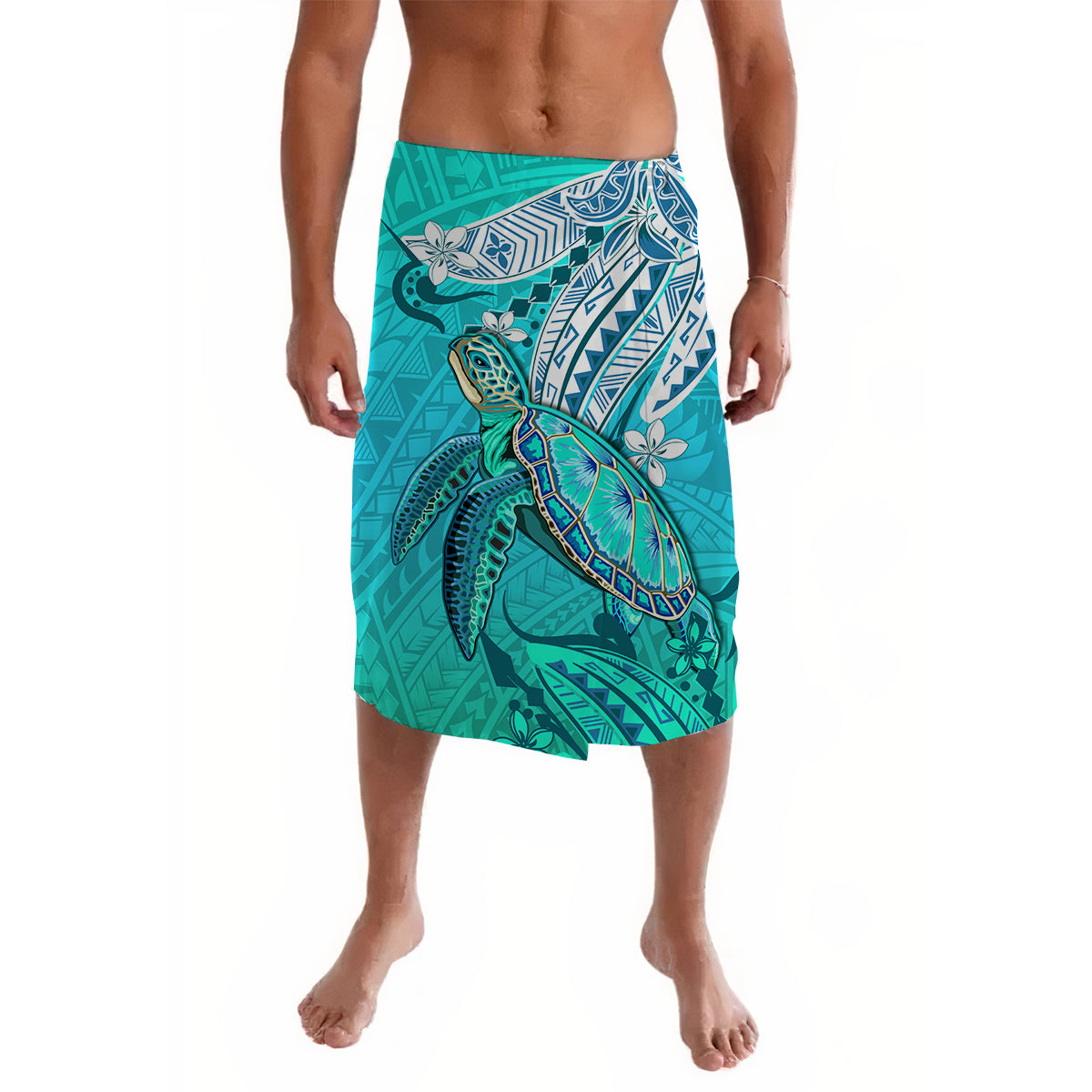 Hawaiian Islands Lavalava Turtle Mix Hawaii Polynesian LT13 Turquoise - Polynesian Pride