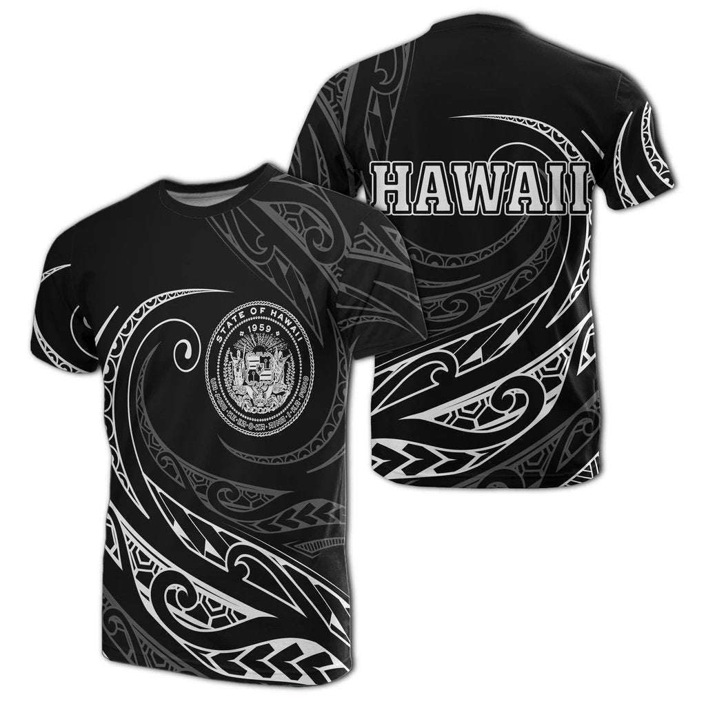 Hawaii Coat of Arms T Shirt Frida Style Unisex White - Polynesian Pride