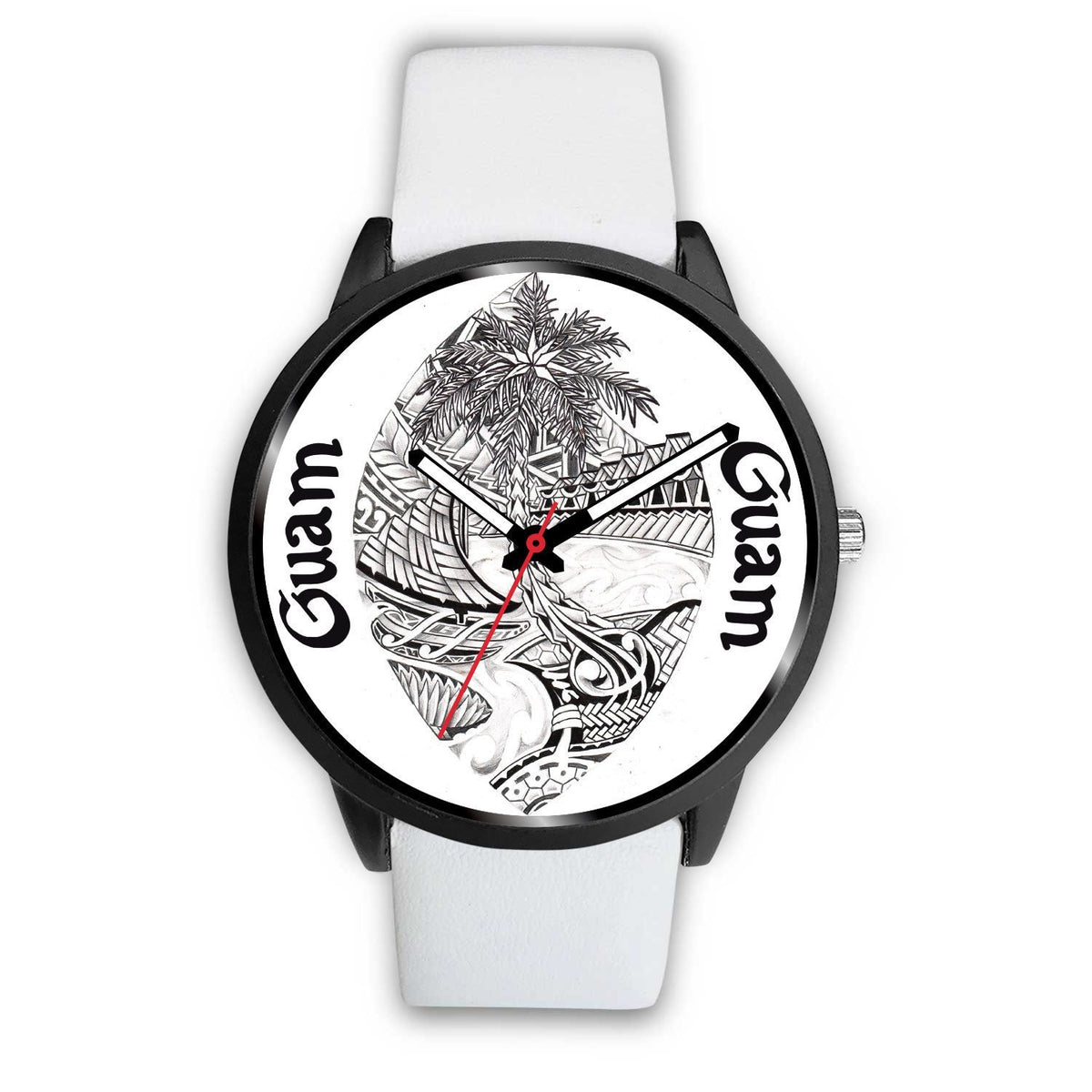 Guam Watch - Guam Polynesian White Leather - Polynesian Pride