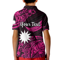 (Custom Personalised) Nauru Polynesian Hibiscus Naoero Pink Kid Polo Shirt LT14 - Polynesian Pride