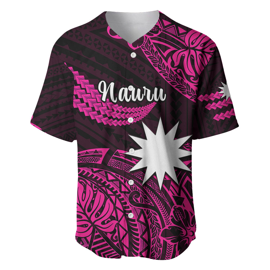 (Custom Personalised) Nauru Polynesian Hibiscus Naoero Pink Baseball Jersey LT14 - Polynesian Pride