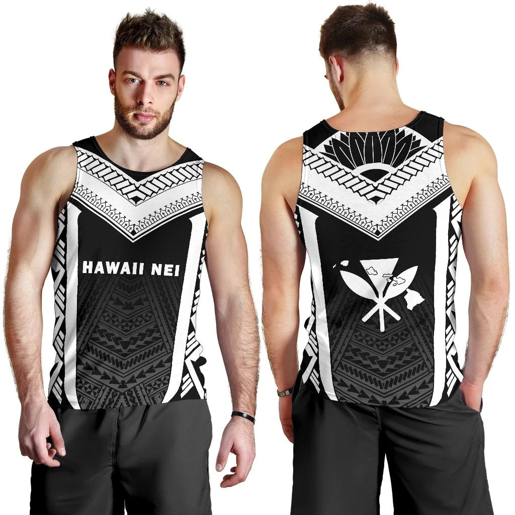 Hawaii Kanaka Polynesian Men's Tank Top Active White White - Polynesian Pride