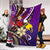 Papua New Guinea Premium Blanket - Tribal Flower With Special Turtles Purple Color - Polynesian Pride