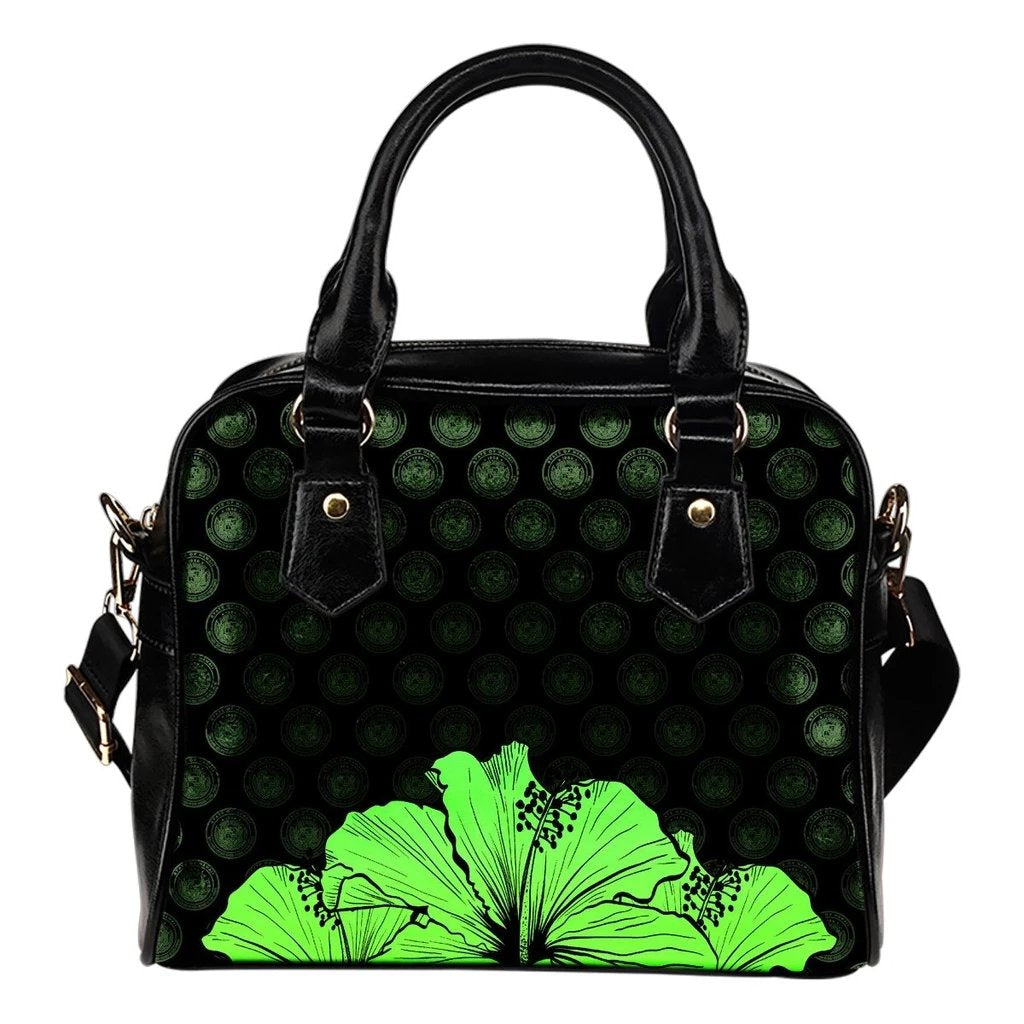 Hawaii Hibiscus Shoulder Handbag Green - Rich Style One Size Green - Polynesian Pride