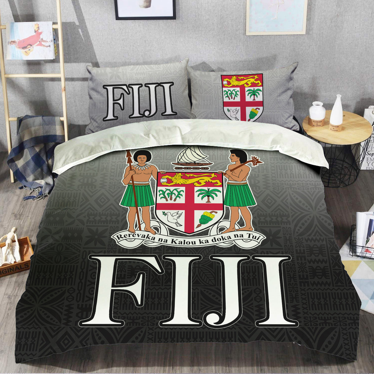 Fiji Bedding Sets - Fijian patterns ver2 Black - LT20 - Polynesian Pride