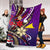 Tokelau Premium Blanket - Tribal Flower With Special Turtles Purple Color - Polynesian Pride