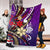 New Caledonia Premium Blanket - Tribal Flower With Special Turtles Purple Color - Polynesian Pride