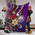 Federated States of Micronesia Premium Blanket - Tribal Flower With Special Turtles Purple Color - Polynesian Pride