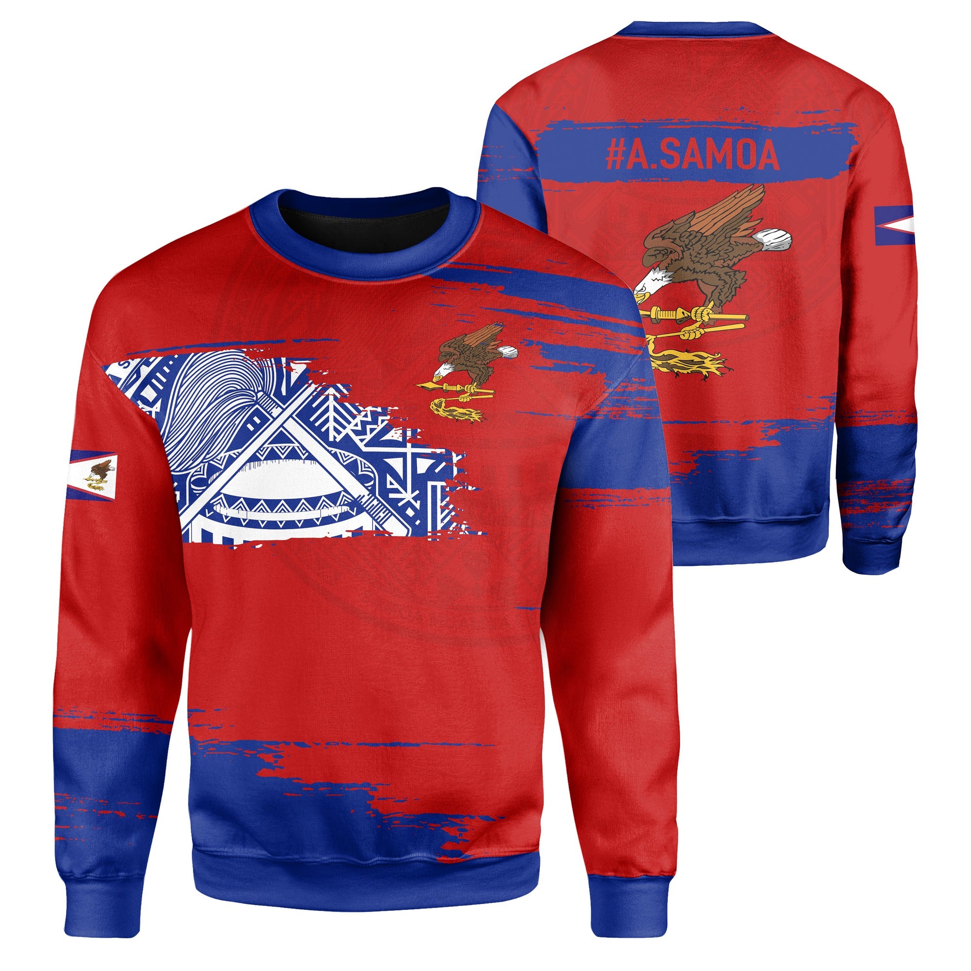 Hawaii Sweatshirt - American Samoa Sport Ver Unisex Red - Polynesian Pride