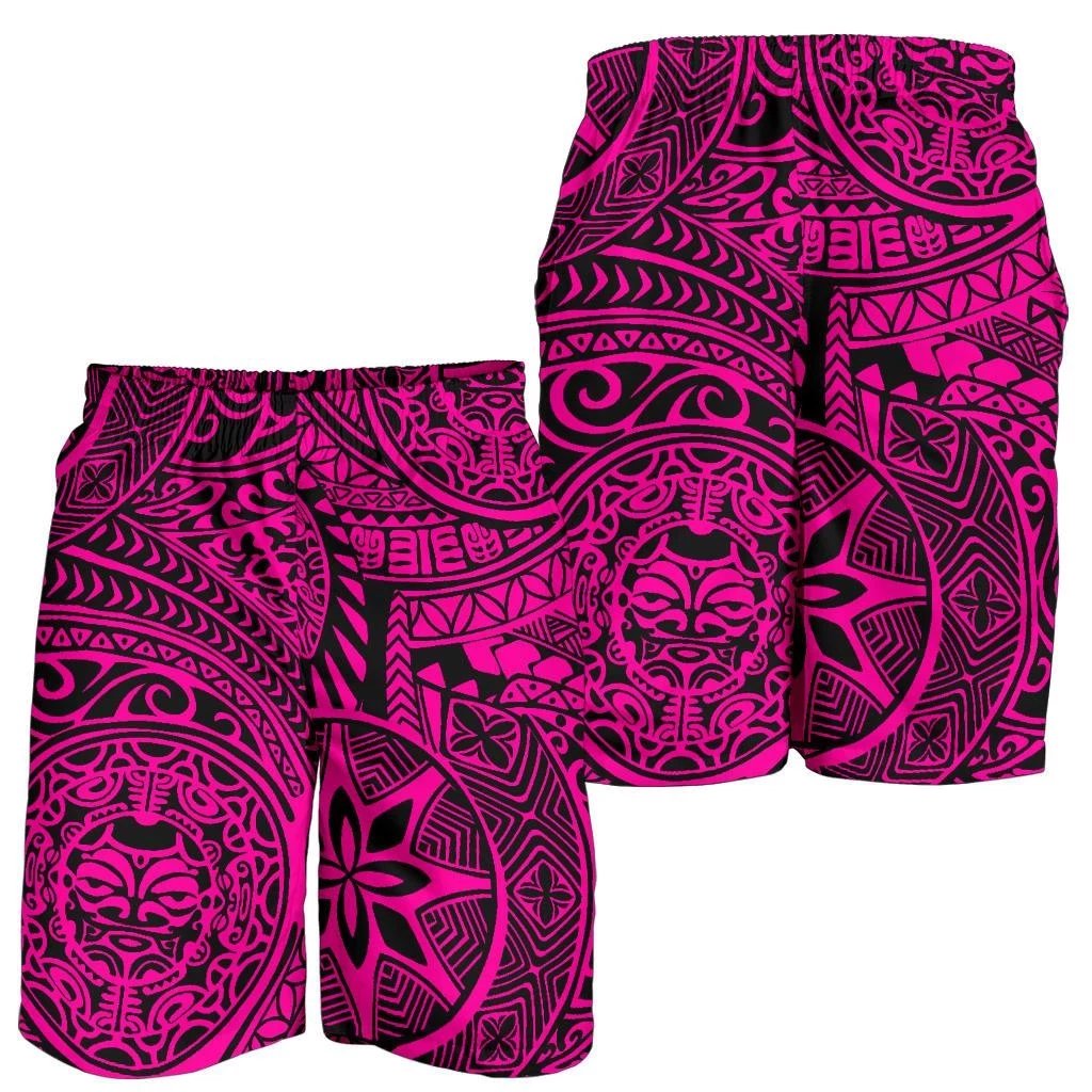 Polynesian Hawaiian Style Tribal Tattoo Pink Men's Short Pink - Polynesian Pride