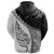 Custom Paua Shell Maori Silver Fern Zip Hoodie White - Polynesian Pride