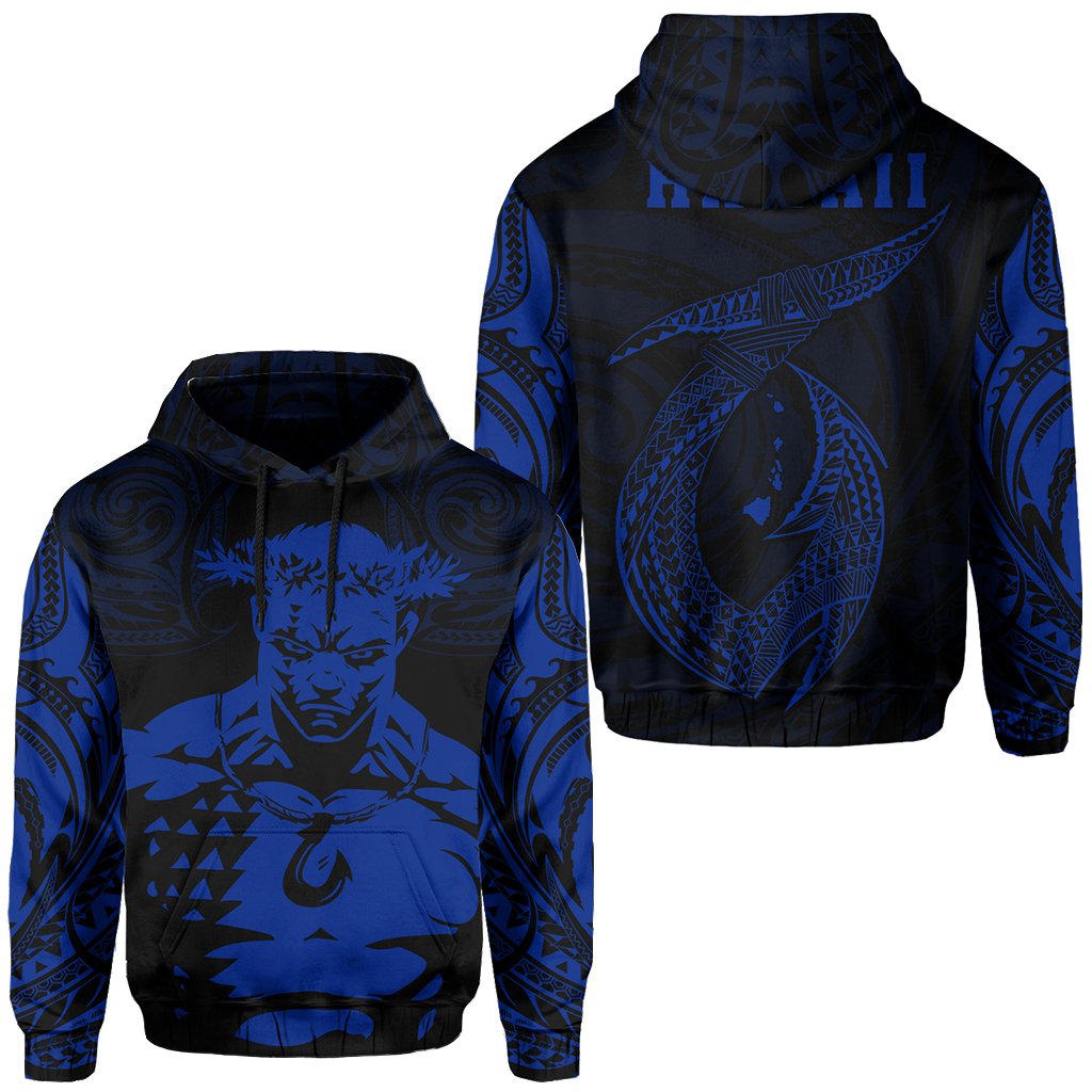 Hawaii Hook Polynesian Blue Maui Hoodie Unisex Blue - Polynesian Pride