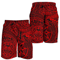 Polynesian Hawaiian Style Tribal Tattoo Red Men's Short Men's Shorts Red - Polynesian Pride