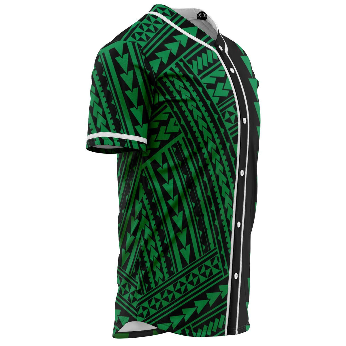 Hawaii Polynesian Kakau Baseball Jersey V.3 - Freestyle - Green - Polynesian Pride