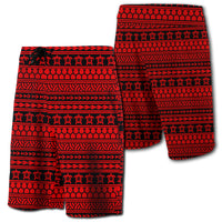 Hawaii Polynesian Tattoo Tribal Board Shorts Red Men Red - Polynesian Pride