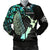 Aotearoa Paua Shell Men Bomber Jacket Maori Silver Fern Black Green - Polynesian Pride