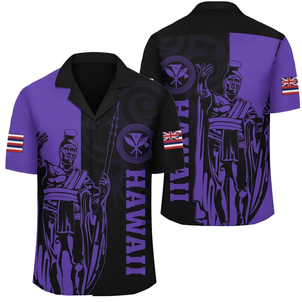 Polynesian Pride Shirt - Hawaii King Polynesian Hawaiian Shirt - Lawla Style Purple - Polynesian Pride