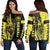 Polynesian Pride Sweater - Hawaii King Polynesian Women's Off Shoulder Sweater Yellow - Lawla Style - Polynesian Pride