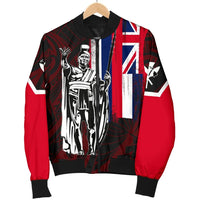 Polynesian Pride Jacket - Hawaii King Flag Polynesian Men's Bomber Jacket - Red - Polynesian Pride