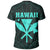 Polynesian Pride Tee Hawaii King Coat Of Arms Kanaka Map Polynesian T Shirt Turquoise - Polynesian Pride