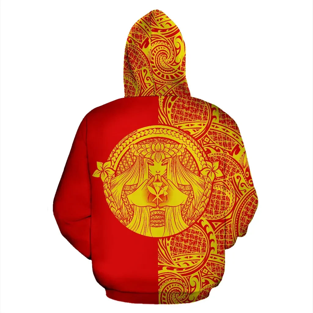 Polynesian Pride Hoodie Polynesian Madame Pele Kanaka Plumeria Hoodie The Half - Polynesian Pride