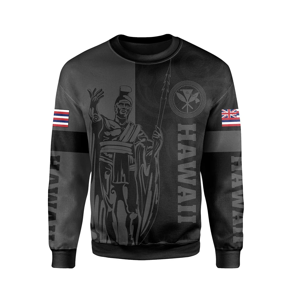 Polynesian Pride Shirt - Hawaii King Polynesian Sweatshirt - Lawla Style Gray - Polynesian Pride