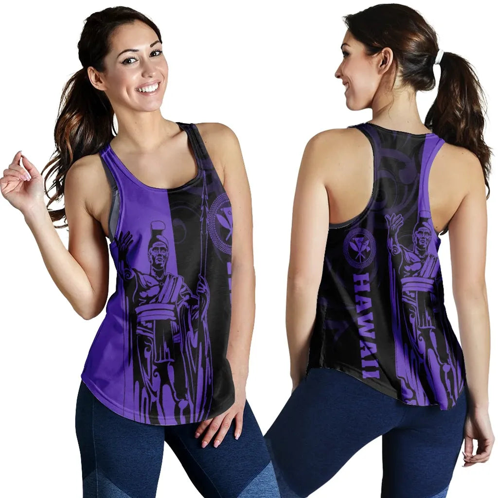 Polynesian Pride Clothing - Hawaii King Polynesian Women's Racerback Tank - Lawla Style Purple - Polynesian Pride