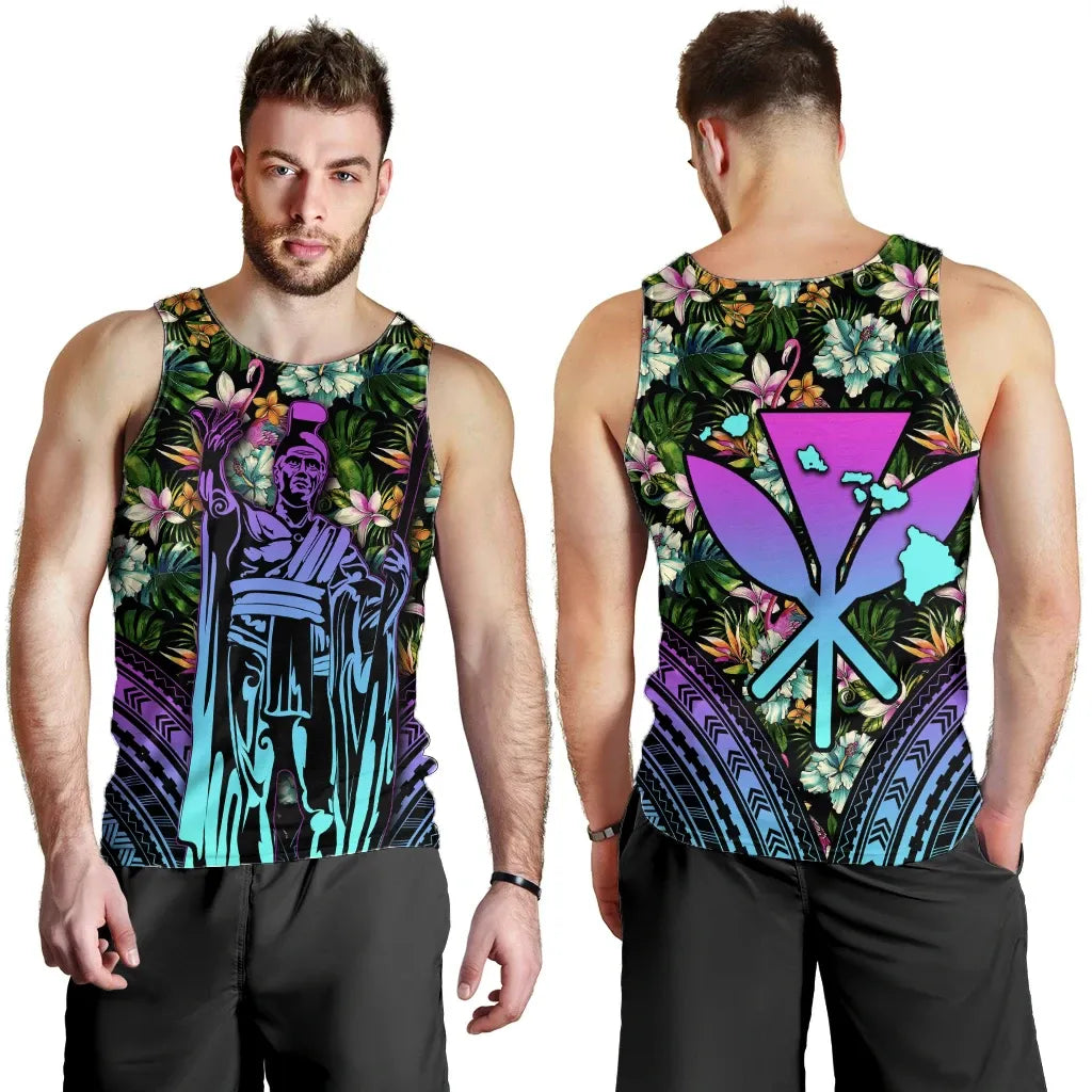 Polynesian Pride Clothing - Hawaii King Polynesian Tropical Men's Tank Top - Hors Style - Polynesian Pride