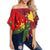 Polynesian Pride Clothing - Eastern Highland PNG Suture Style Women's Off Shoulder Wrap Waist Top Women Red - Polynesian Pride