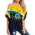 Polynesian Pride Clothing - Hela PNG Flag Style Women's Off Shoulder Wrap Waist Top Women Yellow - Polynesian Pride