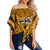 Polynesian Pride Clothing - Lae Snax Tigers Off Shoulder Wrap Waist Top Papuan Women Orange - Polynesian Pride