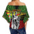 Polynesian Pride Clothing - Kanaka Maoli Off Shoulder Wrap Waist Top Flag Kakau Pattern Stronic Style - Polynesian Pride