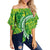 Polynesian Pride Cook Islands Clothing - Kuki Airani Nesian Style Off Shoulder Wrap Waist Top Women Green - Polynesian Pride