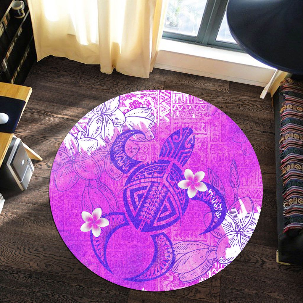 Polynesian Pride Home Set - Pink Polynesian Turtle Round Carpet Round Carpet Pink - Polynesian Pride