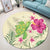 Polynesian Pride Home Set - Cute Turtle Hibiscus Round Carpet Round Carpet Beige - Polynesian Pride