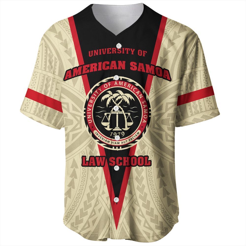 Samoan Baseball Jersey - American Samoa Law School Baseball Jersey Unisex Beige - Polynesian Pride