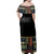 NE Fiji Bula Dress - Colorful Tapa Off Shoulder Long Dress - Polynesian Pride