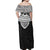 NE Fiji Bula Dress - Tribal Black Off Shoulder Long Dress - Polynesian Pride