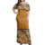 NE Fiji Bula Dress - Tapa Shred Off Shoulder Long Dress Long Dress Beige - Polynesian Pride