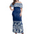 NE Fiji Bula Dress - Tapa Lines Off Shoulder Long Dress Long Dress Blue - Polynesian Pride