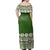 NE Fiji Bula Dress - Tapa Green Off Shoulder Long Dress - Polynesian Pride