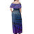 Polynesian Pride Dress - Polynesian Tattoo Blue Purple Off Shoulder Long Dress - Polynesian Pride