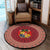 Polynesian Pride Home Set - Tonga Ngatu Pattern Round Carpet Round Carpet Red - Polynesian Pride