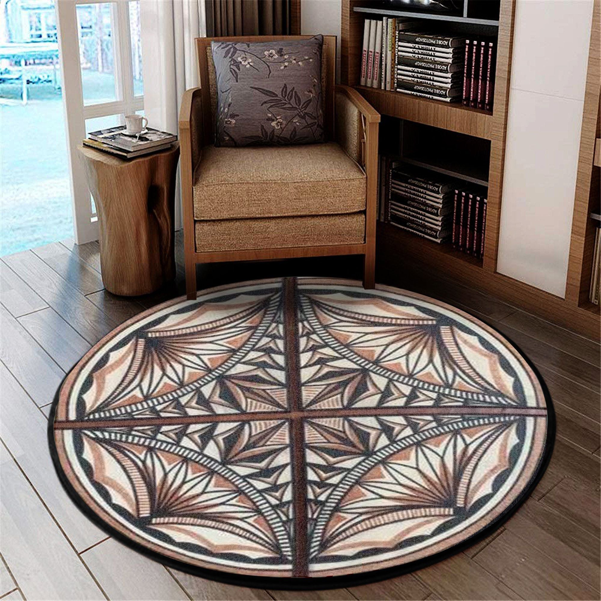 Polynesian Pride Home Set - Samoa Mamanu Round Carpet Round Carpet Brown - Polynesian Pride