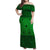 Polynesian Pride Dress - Tribal Mix Polynesian Culture Green Off Shoulder Long Dress Long Dress Green - Polynesian Pride