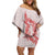 Polynesian Pride Dress - Tribal Floral Flower Polynesia Red Off Shoulder Short Dress Women Red - Polynesian Pride