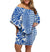 Polynesian Pride Dress - Tropical Tribal Polynesia Blue White Off Shoulder Short Dress Women White - Polynesian Pride